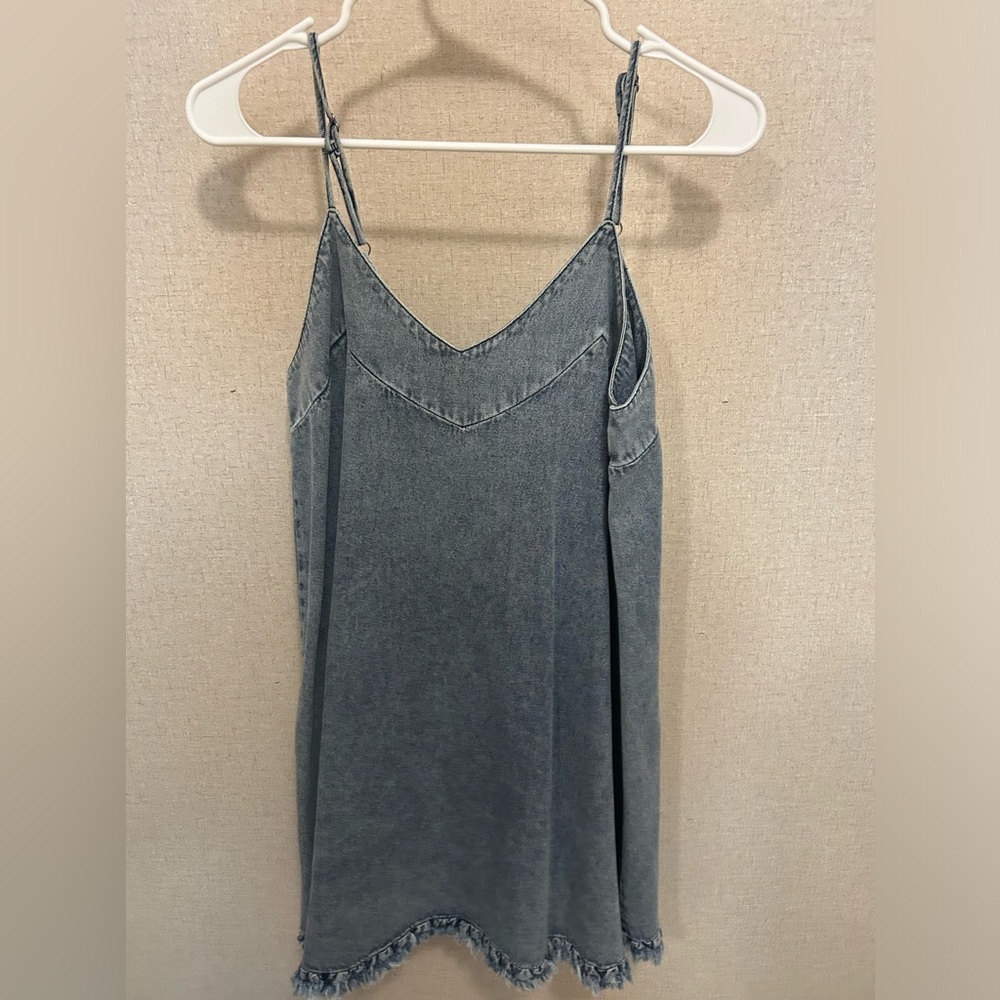 Umgee Denim dress with distressed bottom